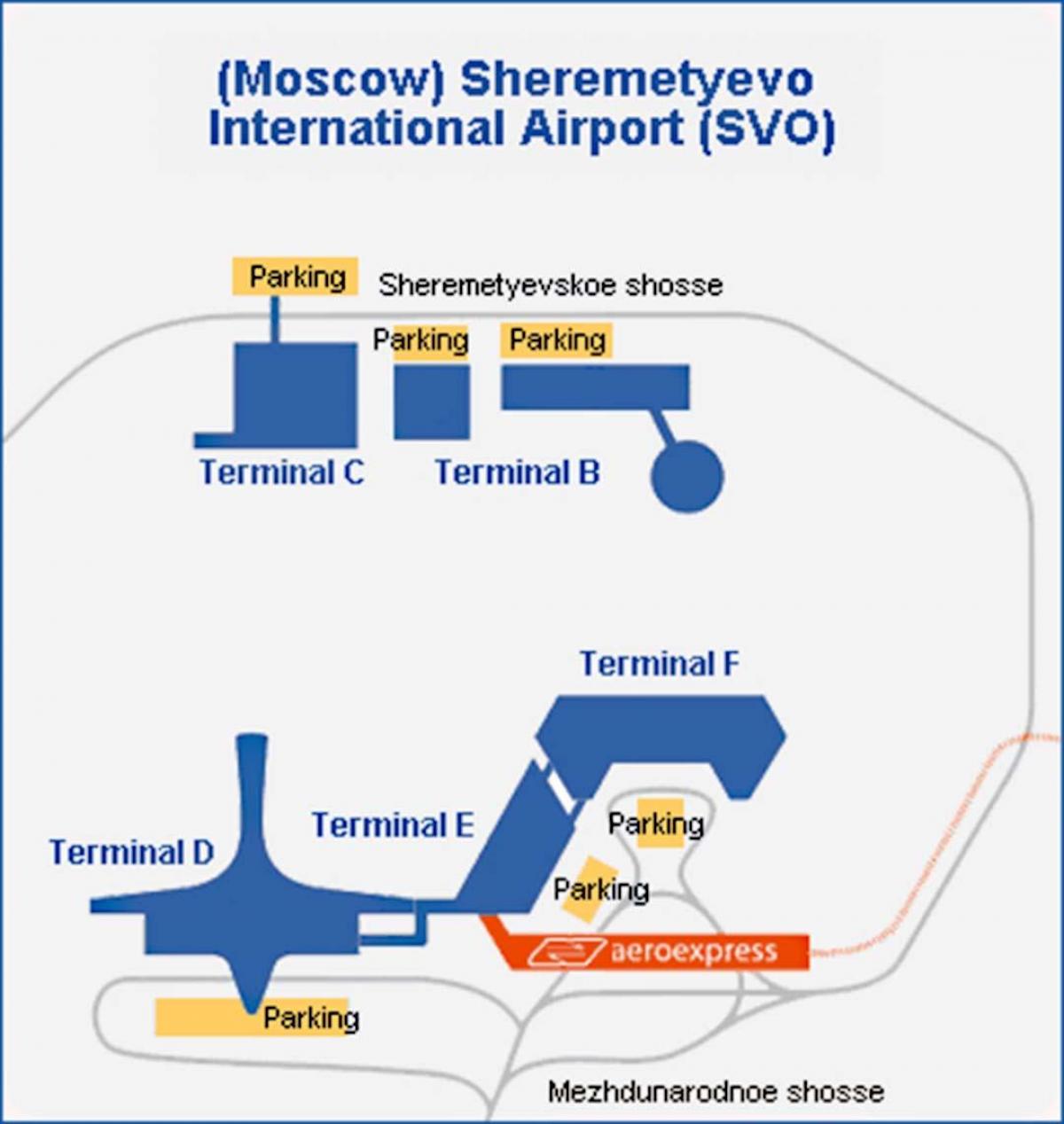 Sheremetyevo terminalo žemėlapyje