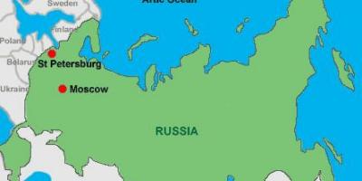 Maskvoje ir sankt Peterburge žemėlapyje