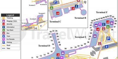 Sheremetyevo žemėlapis terminalai