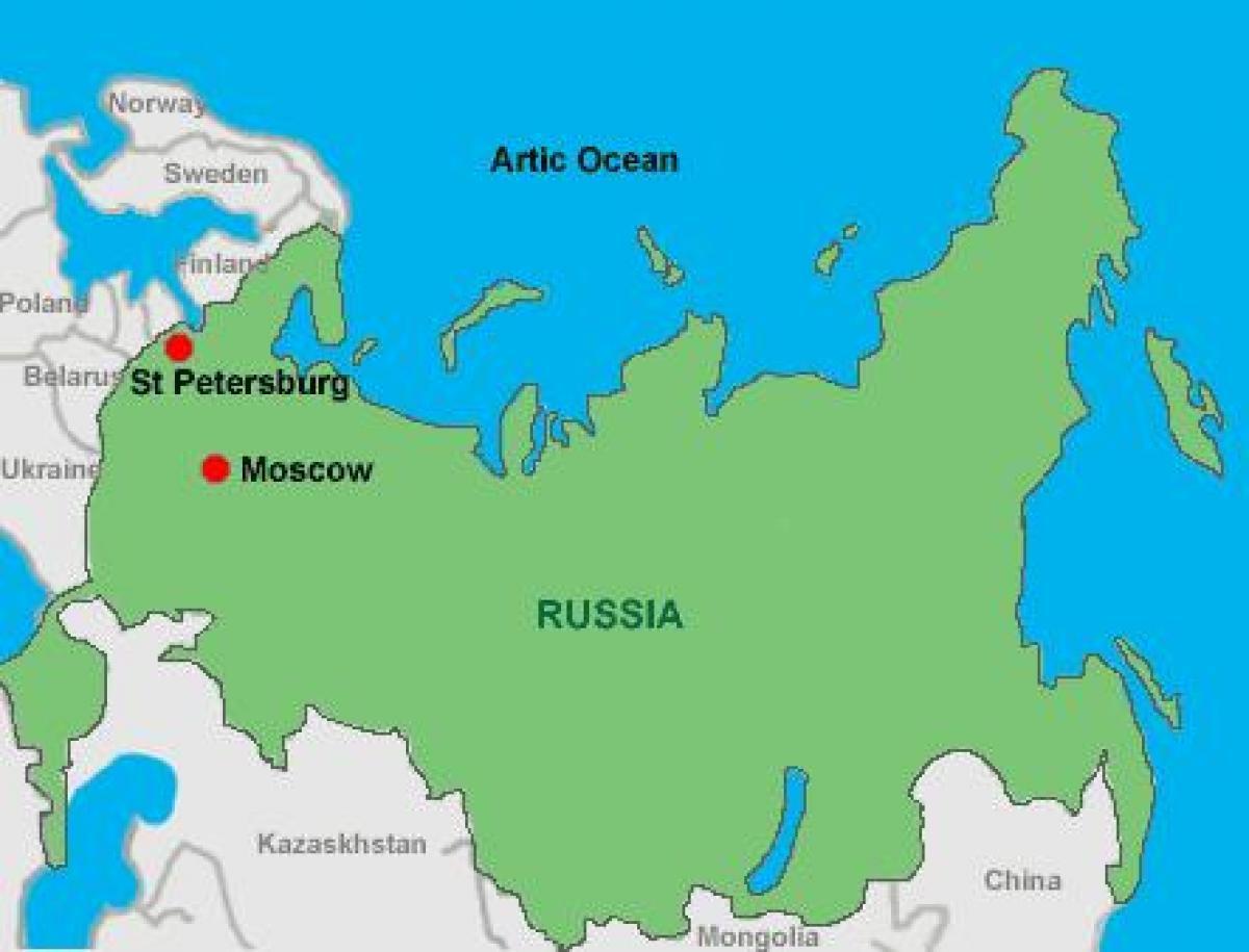 Maskvoje ir sankt Peterburge žemėlapyje