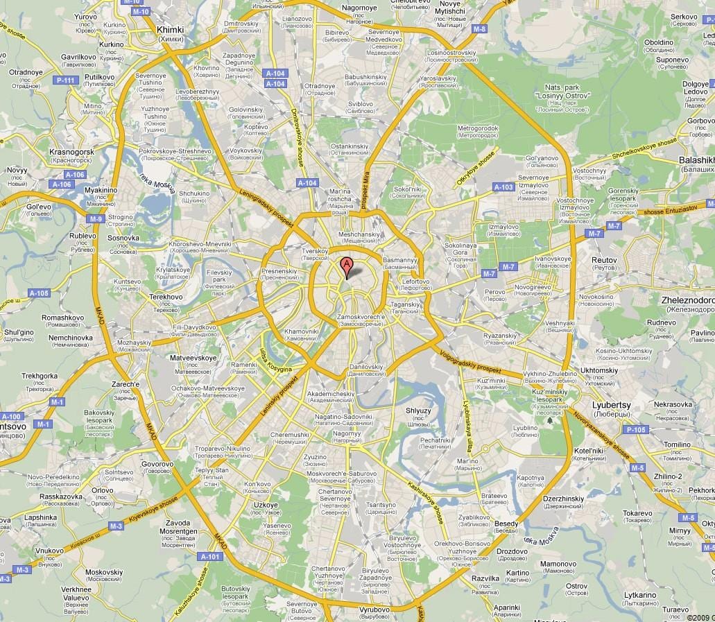 Moskva priemiestyje žemėlapyje