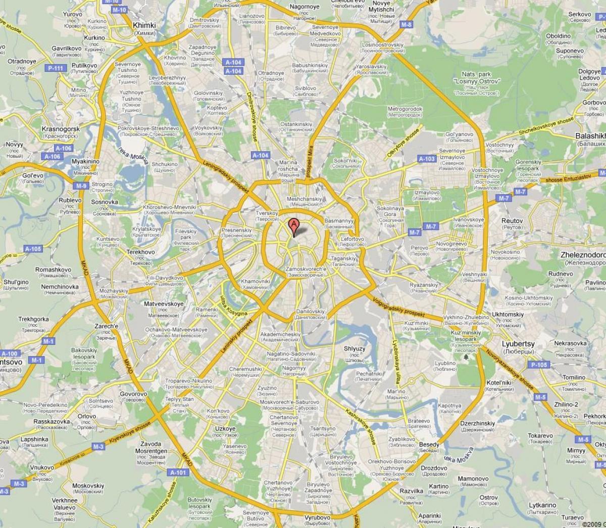 Moskva priemiestyje žemėlapyje