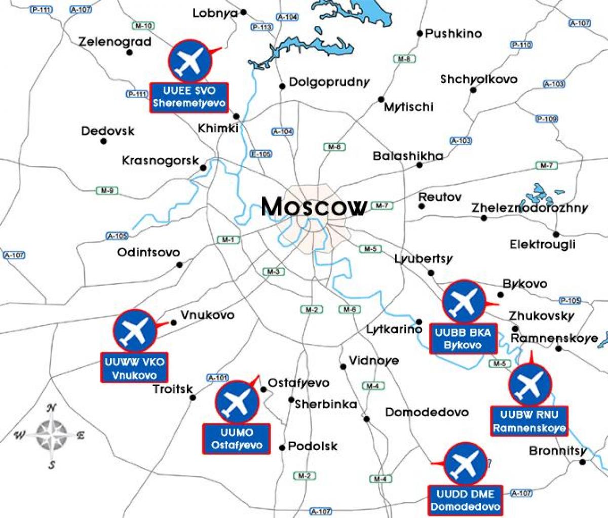 žemėlapis Maskvos oro uostuose