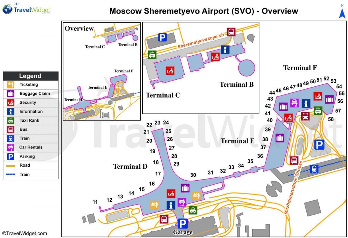 Moscow Sheremetyevo airport žemėlapis