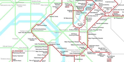 Žemėlapis Moskva tramvajų